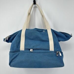 Lo & Sons Catalina Deluxe Large Canvas Duffel Bag Blue Travel Carry On Tote